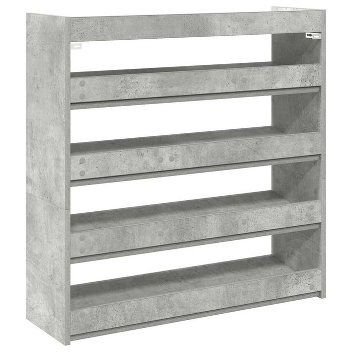 Shoe Rack Concrete Grey 80x25x81 cm Engineered Wood