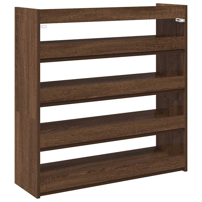 Shoe Rack Brown Oak 80x25x81 cm Engineered Wood