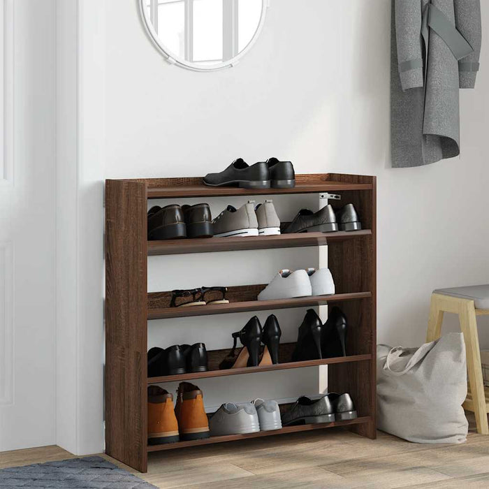 Shoe Rack Brown Oak 80x25x81 cm Engineered Wood