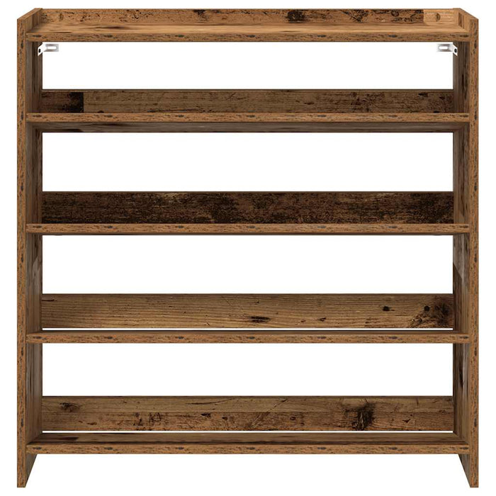 Shoe Rack Brown Oak 80x25x81 cm Engineered Wood