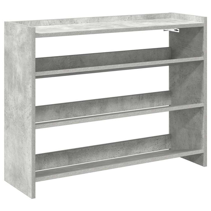 Shoe Rack Concrete Oak 80x25x62 cm Engineered Wood