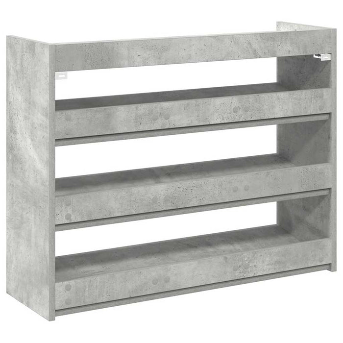 Shoe Rack Concrete Oak 80x25x62 cm Engineered Wood