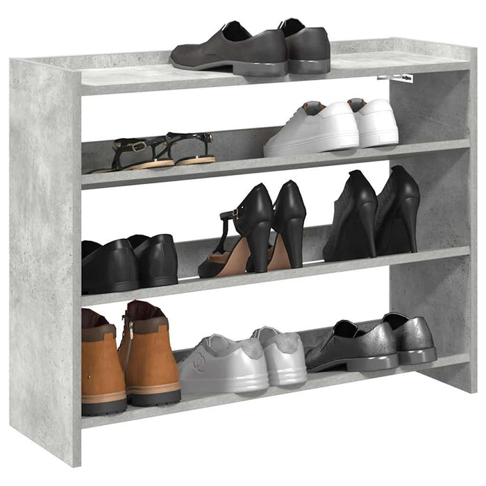 Shoe Rack Concrete Oak 80x25x62 cm Engineered Wood