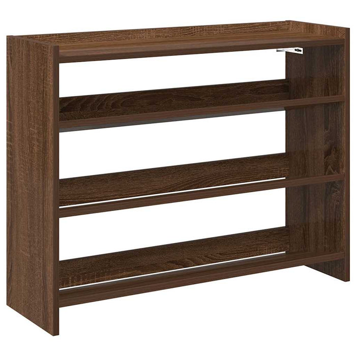 Shoe Rack Brown Oak 80x25x62 cm Engineered Wood