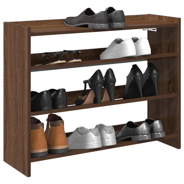 Shoe Rack Brown Oak 80x25x62 cm Engineered Wood