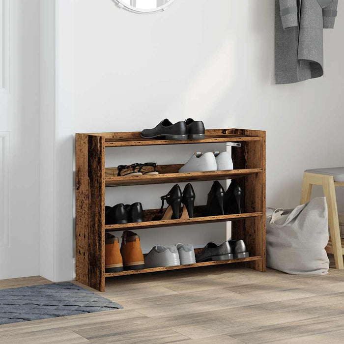 Shoe Rack Old Wood 80x25x62 cm Engineered Wood