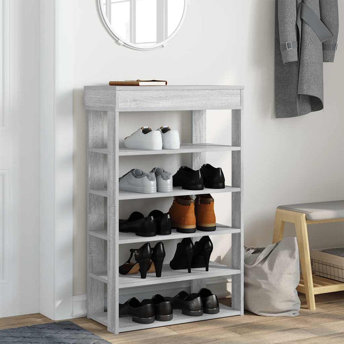 Shoe Rack Grey Sonoma 60x30x98 cm Engineered Wood