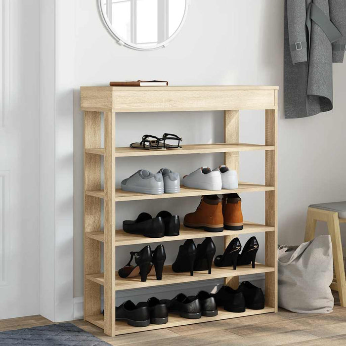 Shoe Rack Sonoma Oak 80x30x98 cm Engineered Wood