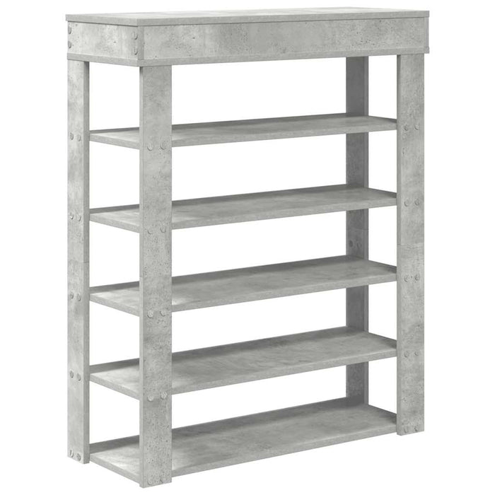 Shoe Rack Concrete Oak 80x30x98 cm Engineered Wood