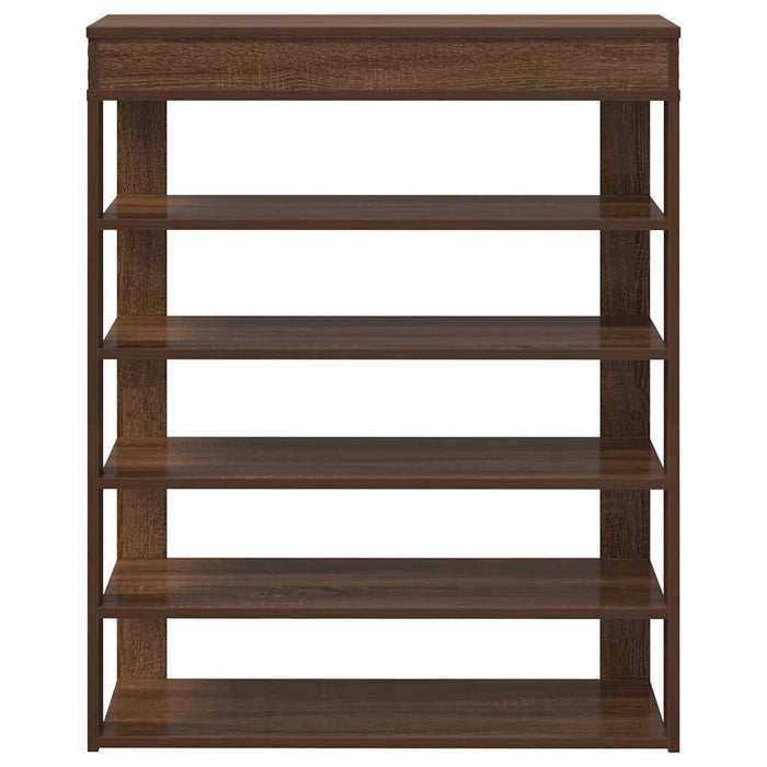 Shoe Rack Brown Oak 80x30x98 cm Engineered Wood