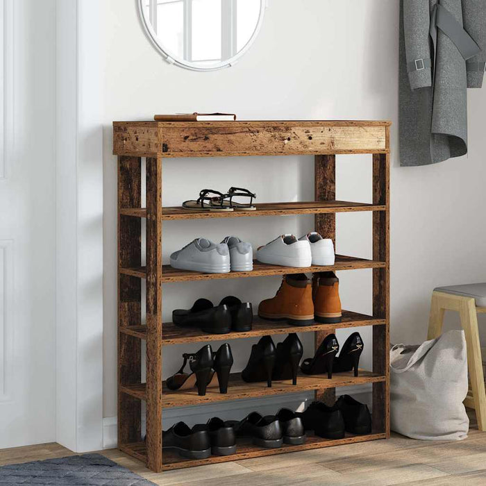 Shoe Rack Old Wood 80x30x98 cm Engineered Wood