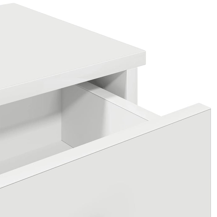 Wall Shelf with Drawers White 100x37.5x19 cm Engineered Wood