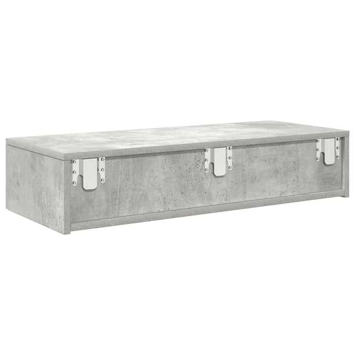 Wall Shelf with Drawers Concrete Grey 80x33x17 cm Engineered Wood