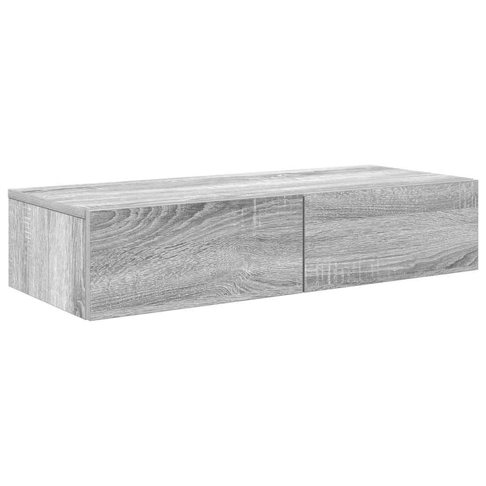 Wall Shelf with Drawers Grey Sonoma 80x33x17 cm Engineered Wood