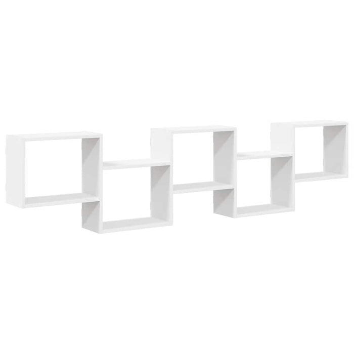 Wall Cube Shelf 5 Compartments White Engineered Wood