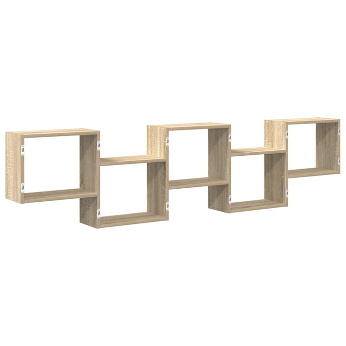 Wall Cube Shelf 5 Compartments Sonoma Oak Engineered Wood