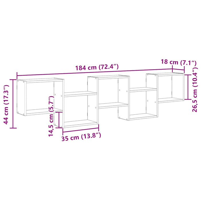 Wall Cube Shelf 5 Compartments Sonoma Oak Engineered Wood