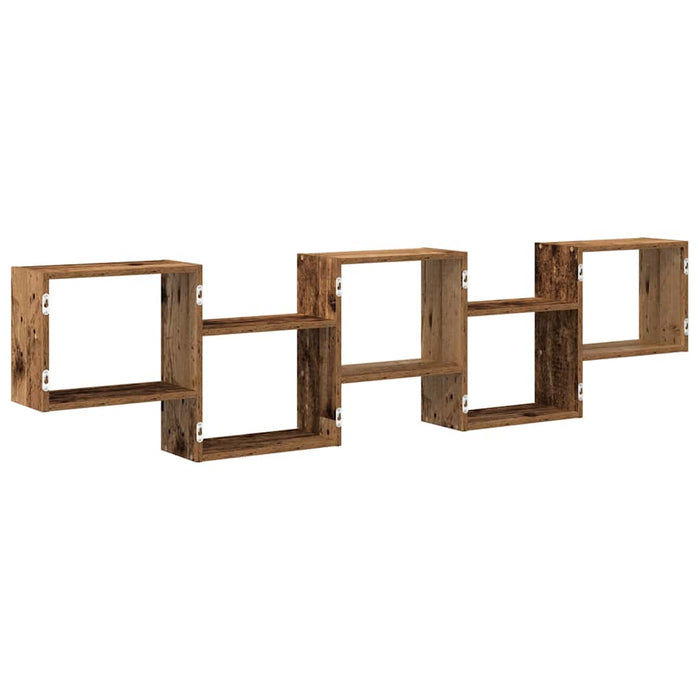 Wall Cube Shelf 5 Compartments Old Wood Engineered Wood