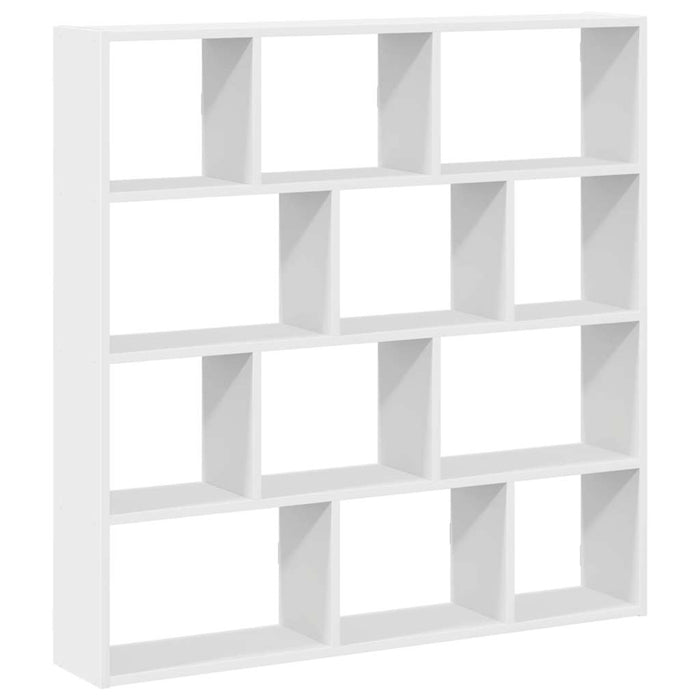 Wall Cube Shelf 12 Compartments White Engineered Wood