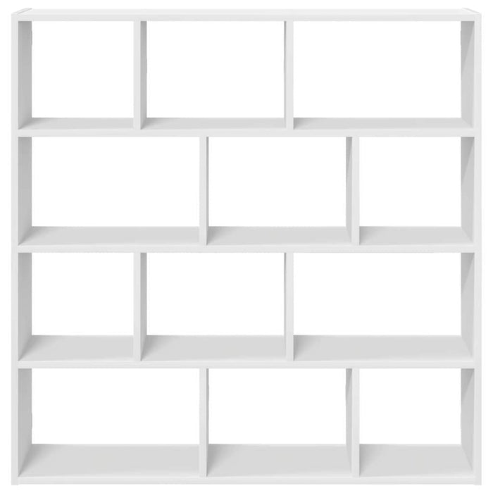 Wall Cube Shelf 12 Compartments White Engineered Wood