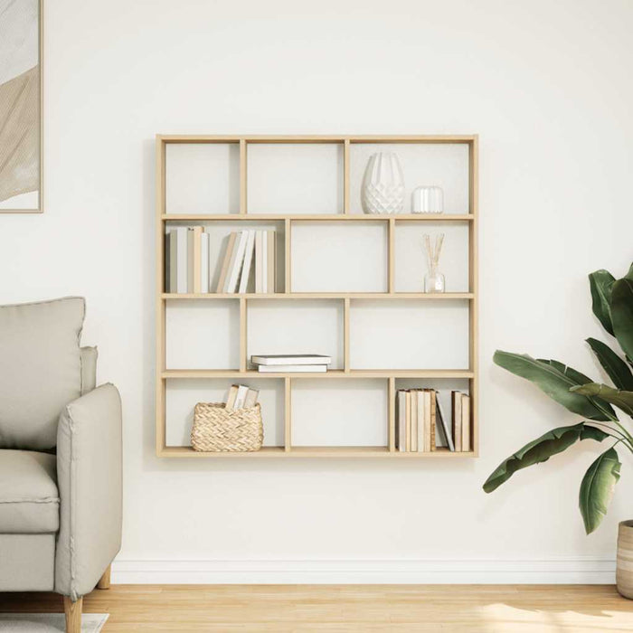 Wall Cube Shelf 12 Compartments Sonoma Oak Engineered Wood