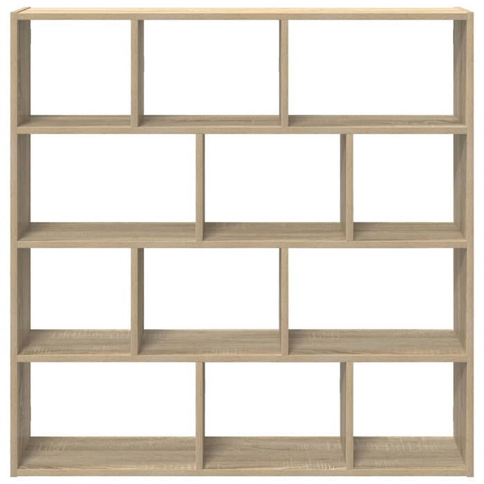 Wall Cube Shelf 12 Compartments Sonoma Oak Engineered Wood