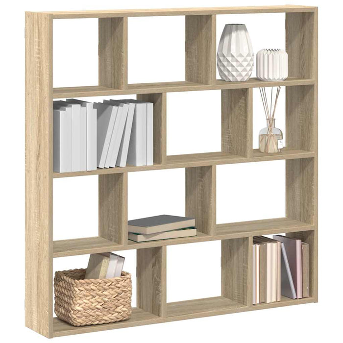 Wall Cube Shelf 12 Compartments Sonoma Oak Engineered Wood