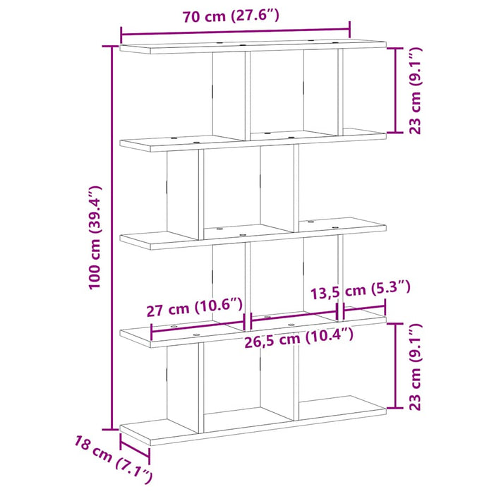 Wall Cube Shelf 12 Compartments Sonoma Oak Engineered Wood