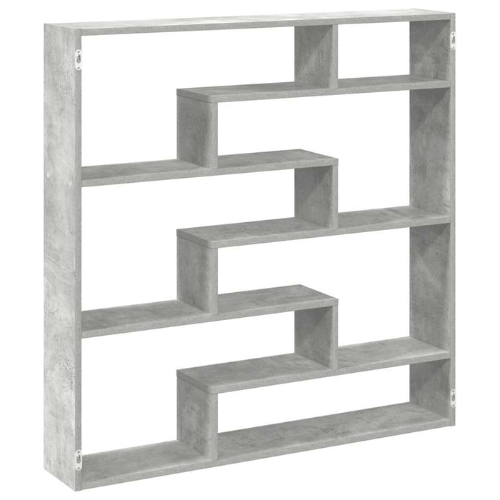 Wall Cube Shelf 7 Compartments Concrete Grey Engineered Wood