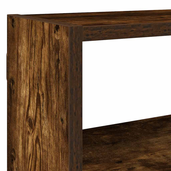 Wall Cube Shelf 7 Compartments Smoked Oak Engineered Wood