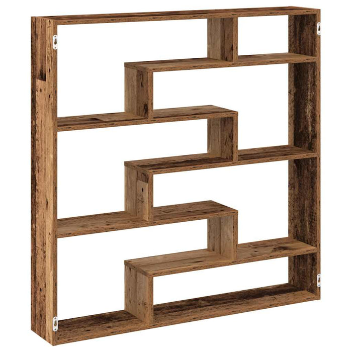 Wall Cube Shelf 7 Compartments Old Wood Engineered Wood