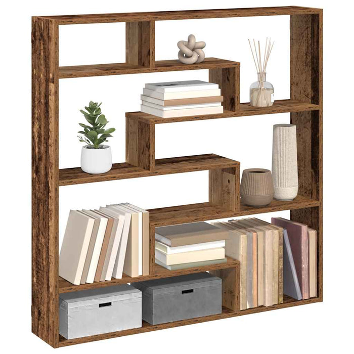 Wall Cube Shelf 7 Compartments Old Wood Engineered Wood