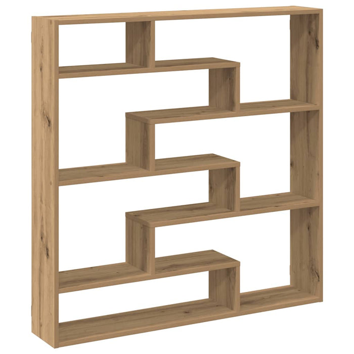 Wall Cube Shelf 7 Compartments Artisian Oak Engineered Wood