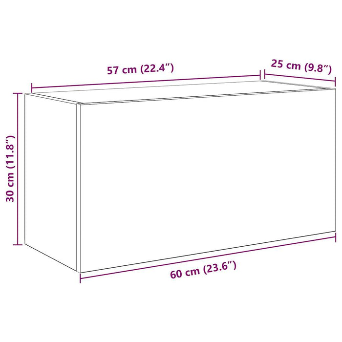 Стенен шкаф за баня черен 60x25x30 см инженерно дърво