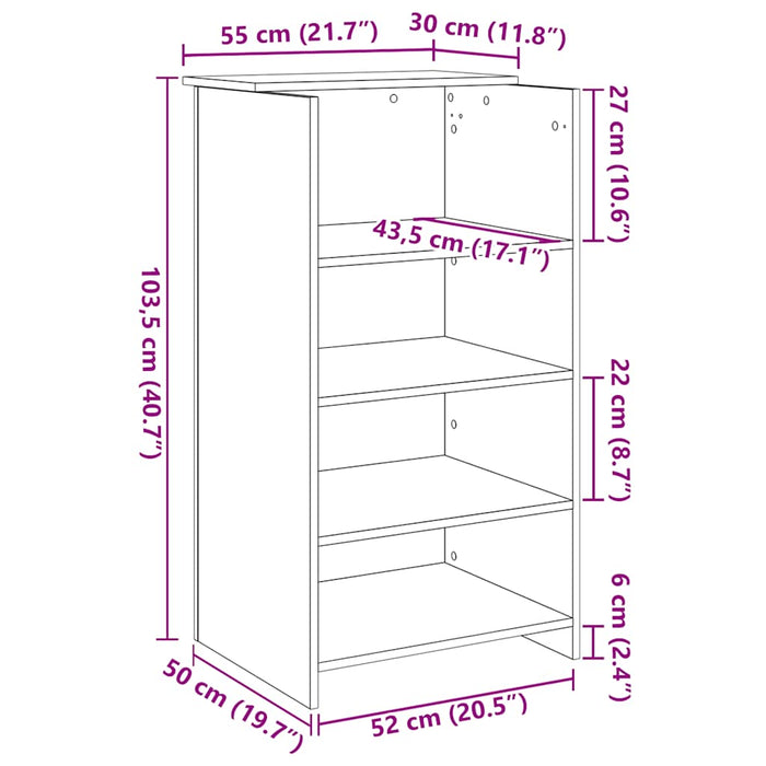 Рецепция дъб сонома 55x50x103,5 см инженерно дърво