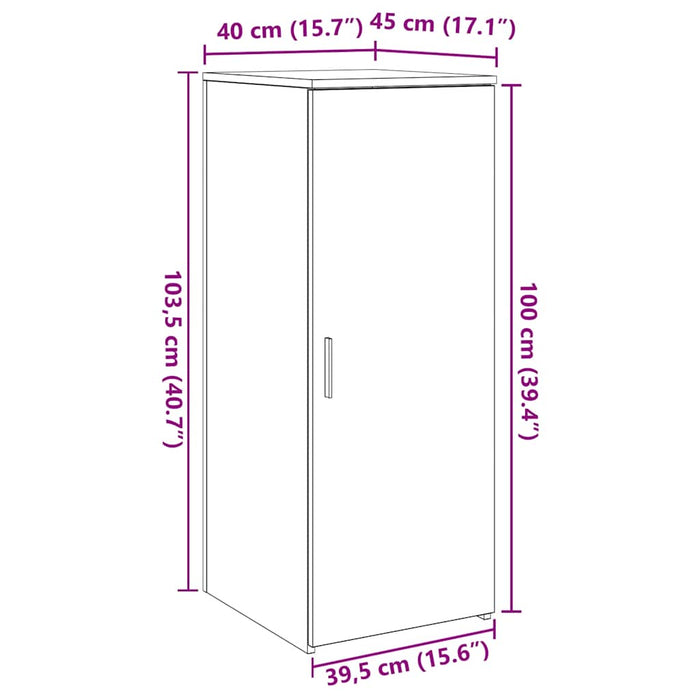 Шкаф для хранения Белый 40x45x103,5 см Инженерное дерево