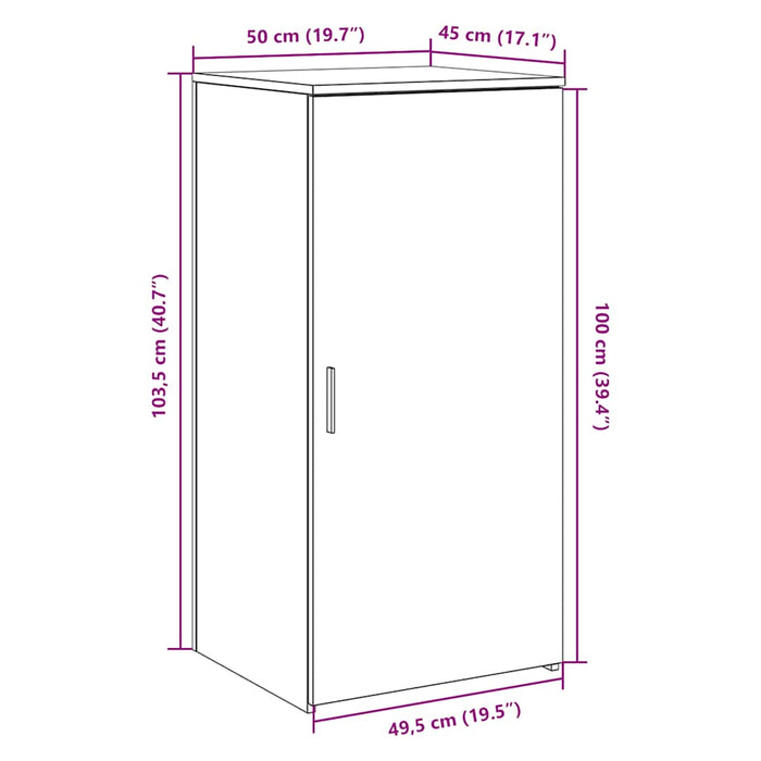 Шкаф для хранения Белый 50x45x103,5 см Инженерное дерево