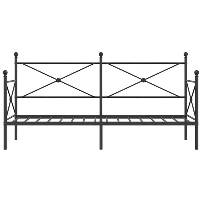 Дневно легло без матрак Черно 75x190 см стомана