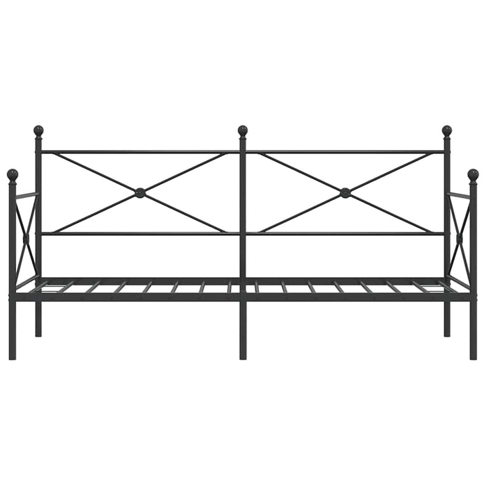 Дневно легло без матрак Черно 80x200 см стомана