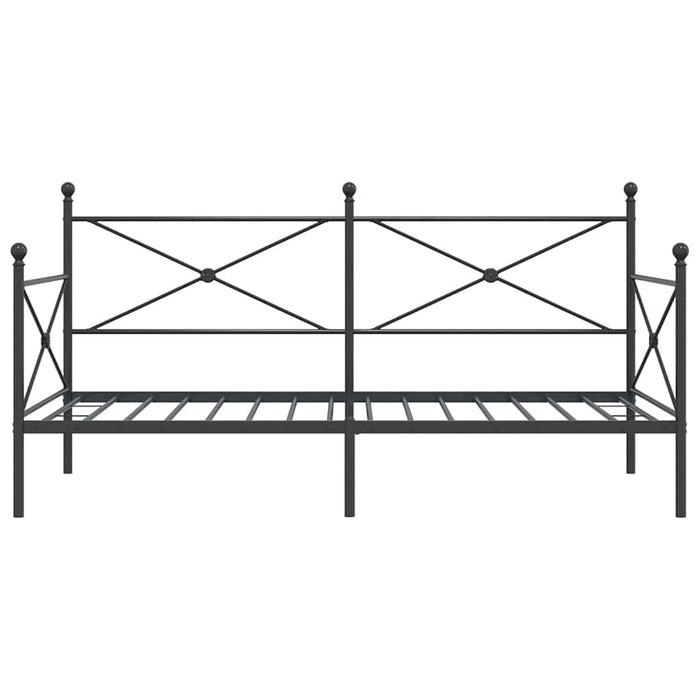 Дневно легло без матрак Черно 100x190 см стомана