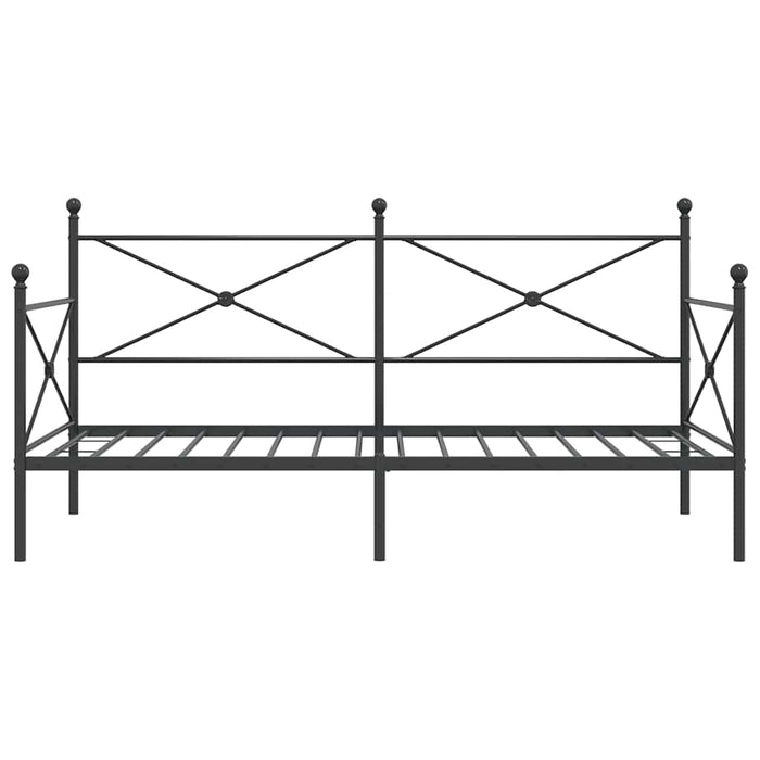 Дневно легло без матрак Черно 107x203 см стомана