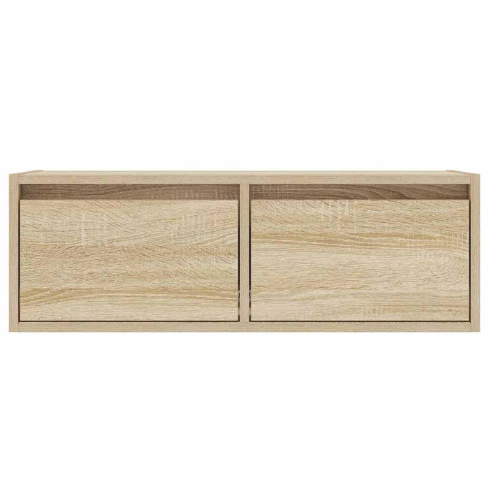 TV Cabinet with LED Lights Sonoma Oak 75x35.5x25 cm