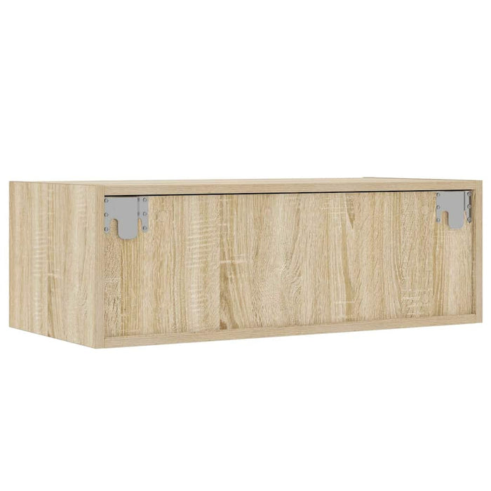 TV Cabinet with LED Lights Sonoma Oak 75x35.5x25 cm