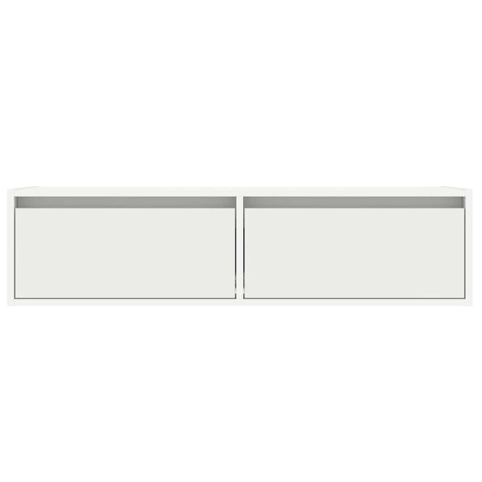 TV Cabinet with LED Lights White 100X35.5x25 cm