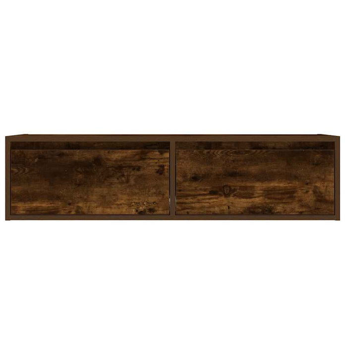 TV Cabinet with LED Lights Smoked Oak 100X35.5x25 cm