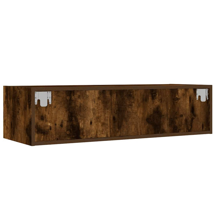 TV Cabinet with LED Lights Smoked Oak 100X35.5x25 cm