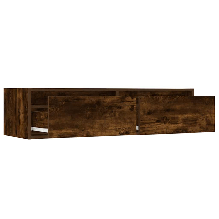 TV Cabinet with LED Lights Smoked Oak 100X35.5x25 cm