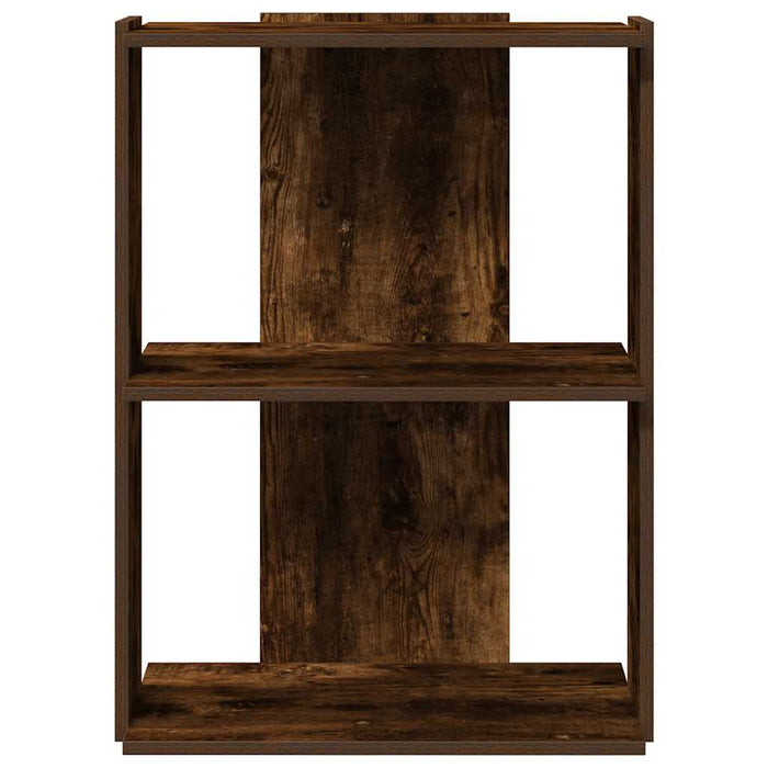 Bookcase 3-Tier Smoked Oak 60x30x80 cm Engineered Wood