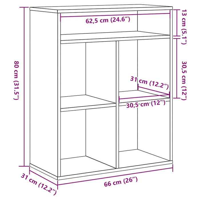 Book Cabinet Sonoma Oak 66x31x112 cm Engineered Wood