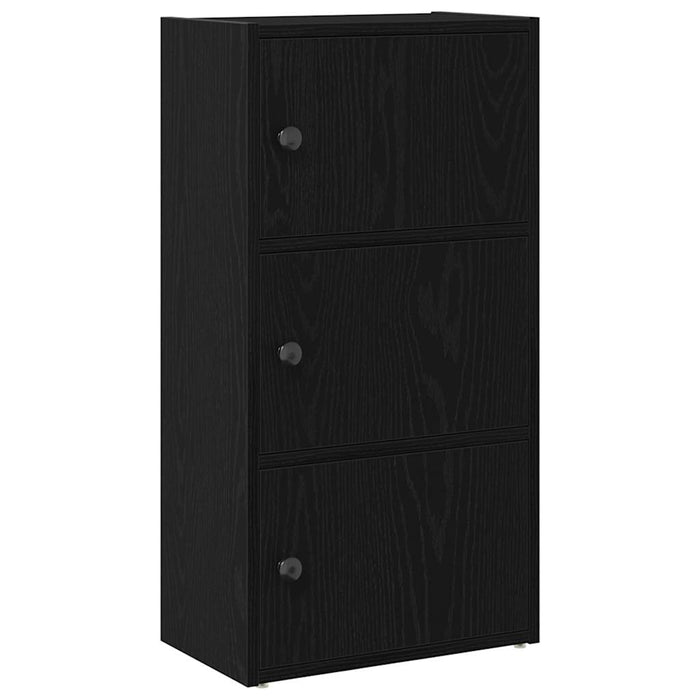 Bookcase Black Oak 40x24x77 cm Engineered Wood